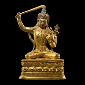 18th-century Tibetan Buddhist Manjushri Bodhisattva statue