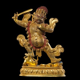 18th-century Tibetan Buddhist statue of Weituo