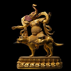 Elephant-headed King God of Wealth statue from the Yongle period of the Ming Dynasty in China