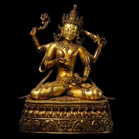 15th-century Tibetan Buddhist Manjushri Bodhisattva statue