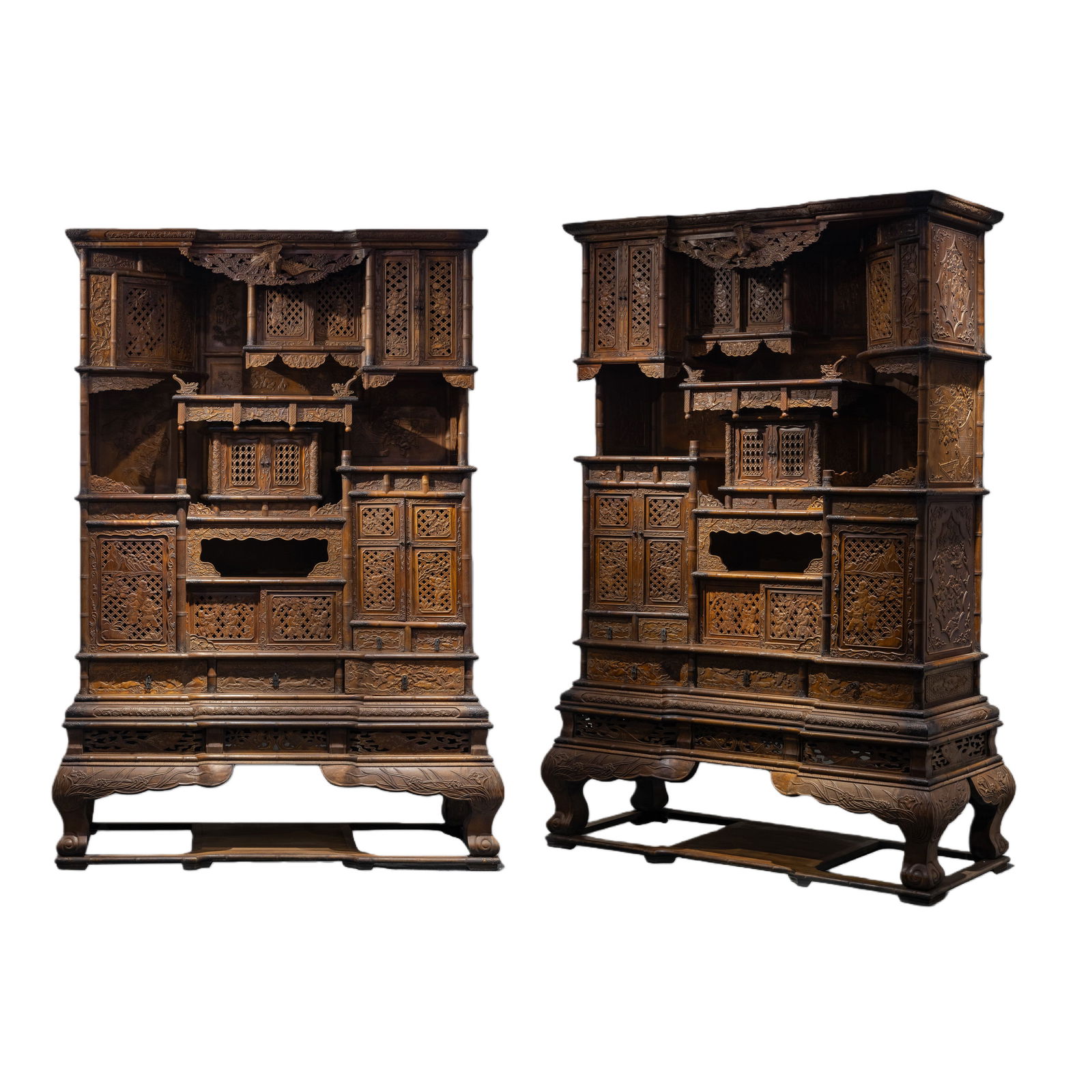 A pair of Chinese Qing Dynasty huanghuali wood cabinets (1 of 19)