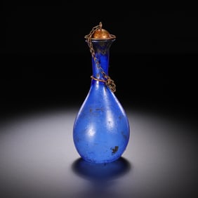 Chinese Liao Dynasty glass covered bottle