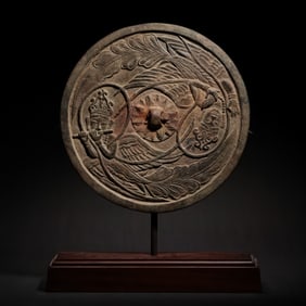 Flying Apsara Bronze Mirror from the Liao Dynasty in China