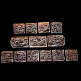 A set of jade belt plaques from the Liao Dynasty in China