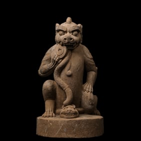 Chinese Tang Dynasty Blue Stone Auspicious Beasts