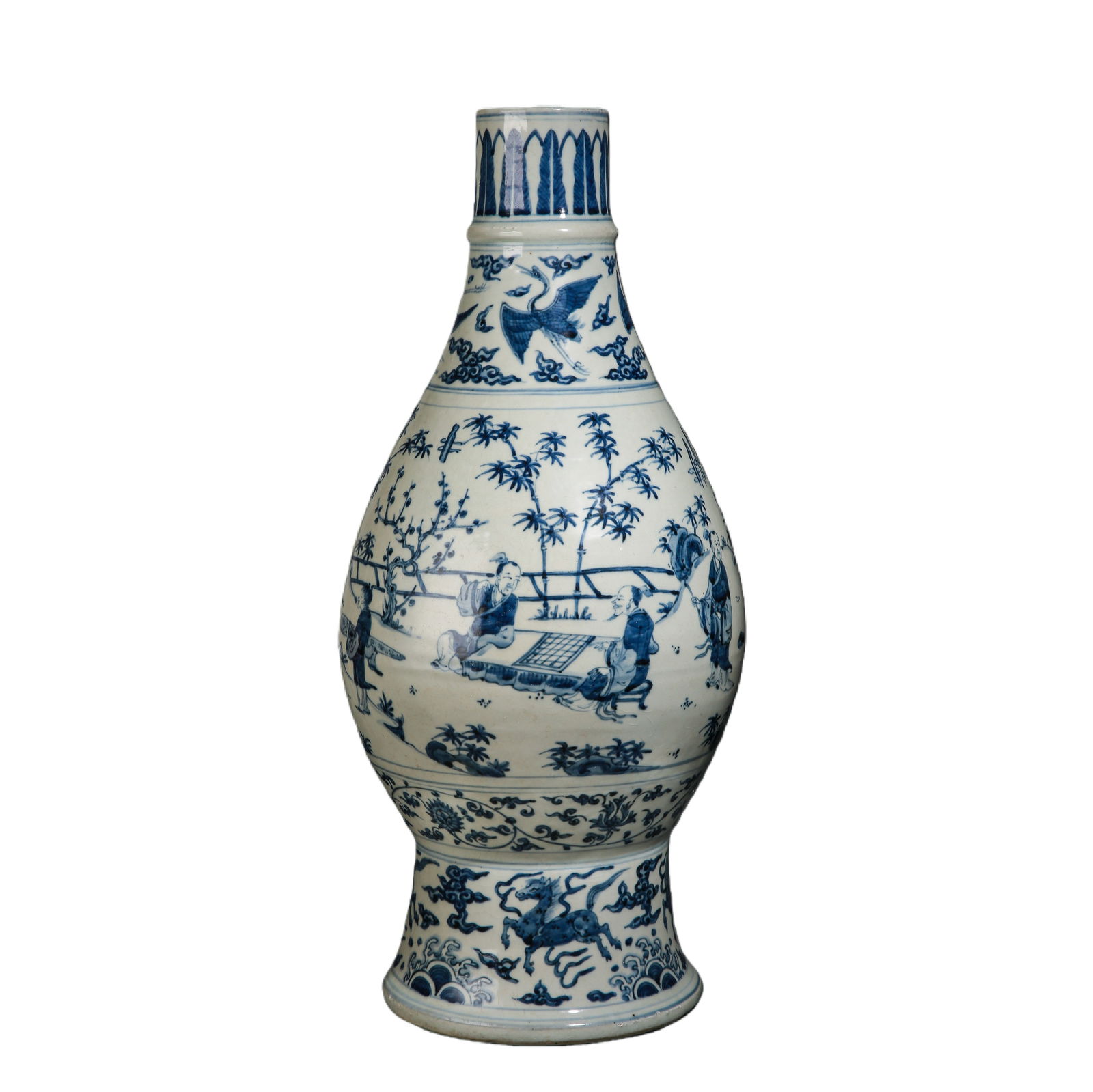 Chinese Ming Dynasty blue and white porcelain vase with figures (1 of 6)