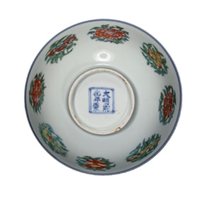 Doucai floral-patterned bowl from the Chenghua period of the Ming Dynasty, China