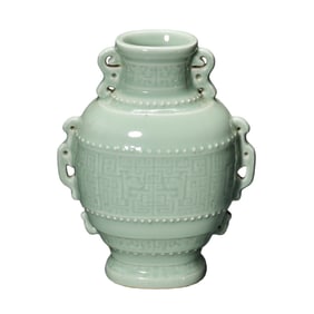 celadon-glazed bottle from the Qianlong period of the Qing Dynasty, China