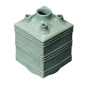 A square vase with five holes from the Yongzheng period of the Qing Dynasty in China