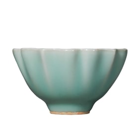 Lotus seed cup with pale celadon glaze from Longquan kiln in the Southern Song Dynasty, China