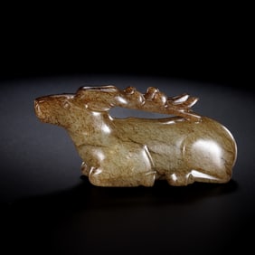 Jade reclining deer from the Han Dynasty in China