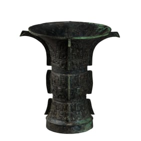 Bronze flower vase from the Shang and Zhou Dynasties in China