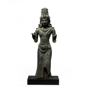 12th-century bronze Buddha from the Angkor Dynasty of Cambodia