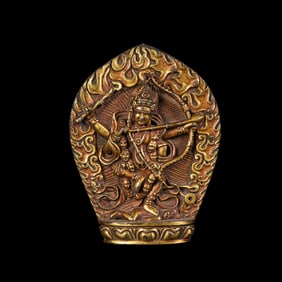Chinese Qing Dynasty gilt bronze Buddhist amulet