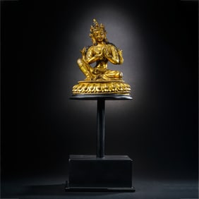 Gilt Bronze Seated Buddha Statue from the Yongle Period of the Ming Dynasty in China