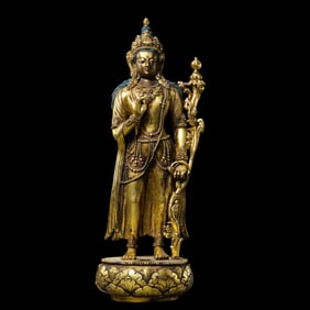 15th-century Tibetan Manjushri standing statue