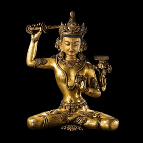 15th-century Tibetan Buddhist Manjushri Bodhisattva statue
