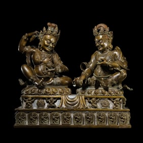 Seated Buddha statue made of alloy bronze during the Qianlong period of the Qing Dynasty in China