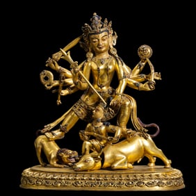 18th-century court Tibetan Buddhist statue of Palden Lhamo