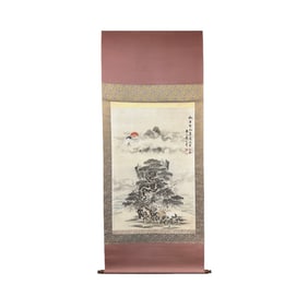 Pine and Crane Longevity Painting - Huangshan Longevity