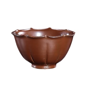 Small red-glazed flower-shaped cup from the Song Dynasty in China