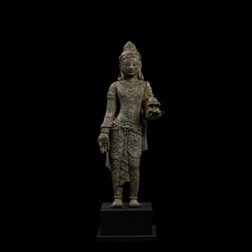 West Asian bronze standing Buddha statue