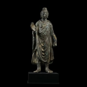 West Asian bronze standing Buddha statue