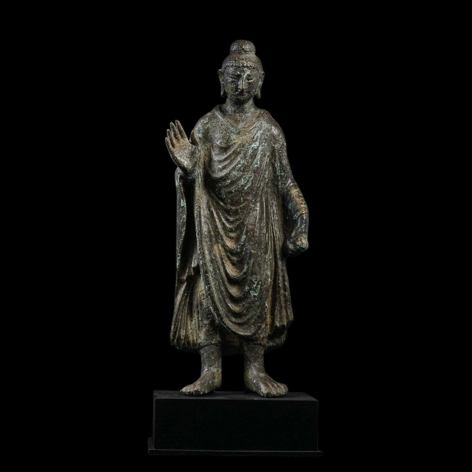 West Asian bronze standing Buddha statue (1 of 11)