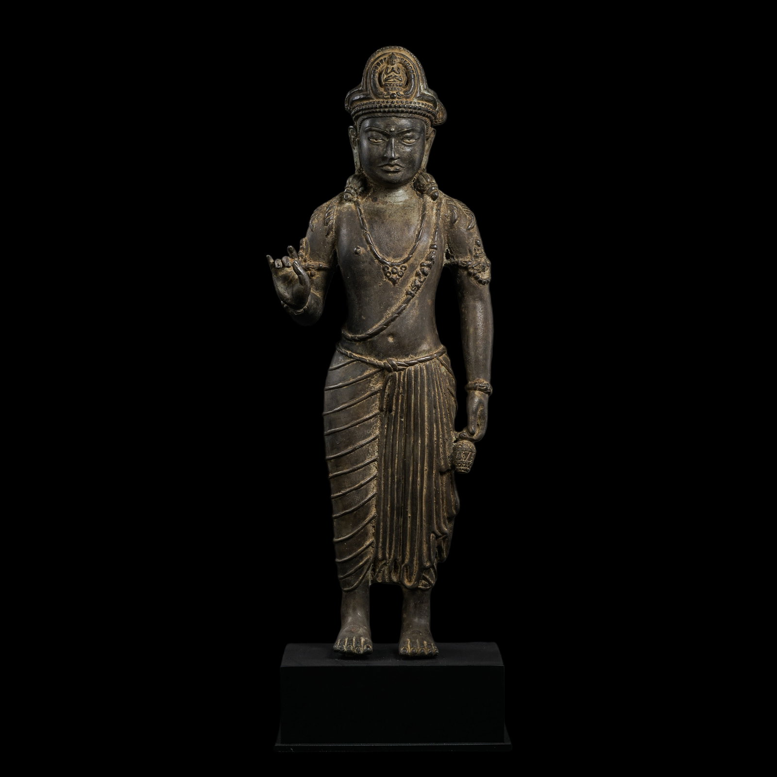 West Asian bronze standing Buddha statue (1 of 13)
