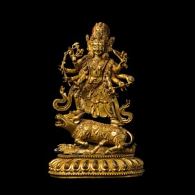 Ming Yongle Gilt Bronze Standing Buddha Statue