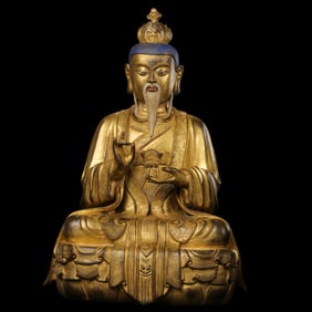 Gilt Bronze Seated Statue of the Celestial Master of Taoism (Ming Dynasty)