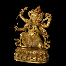 Ming Dynasty Gilt Bronze Standing Buddha Statue