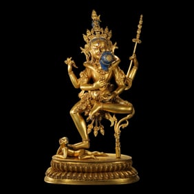 Ming Yongle Gilt Bronze Standing Buddha Statue