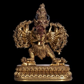 Gilt Bronze Vajrabhairava Statue from the Yongle Period of the Ming Dynasty