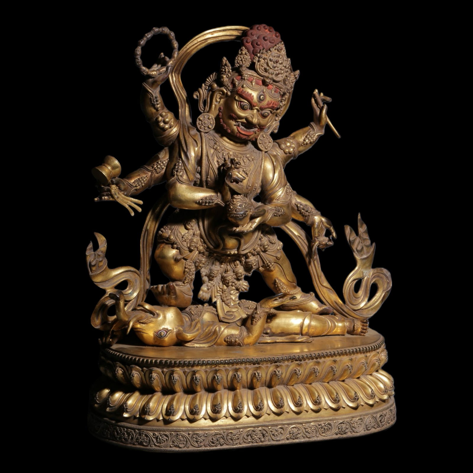 Gilt Bronze Six-Armed Standing Buddha Statue (1 of 10)