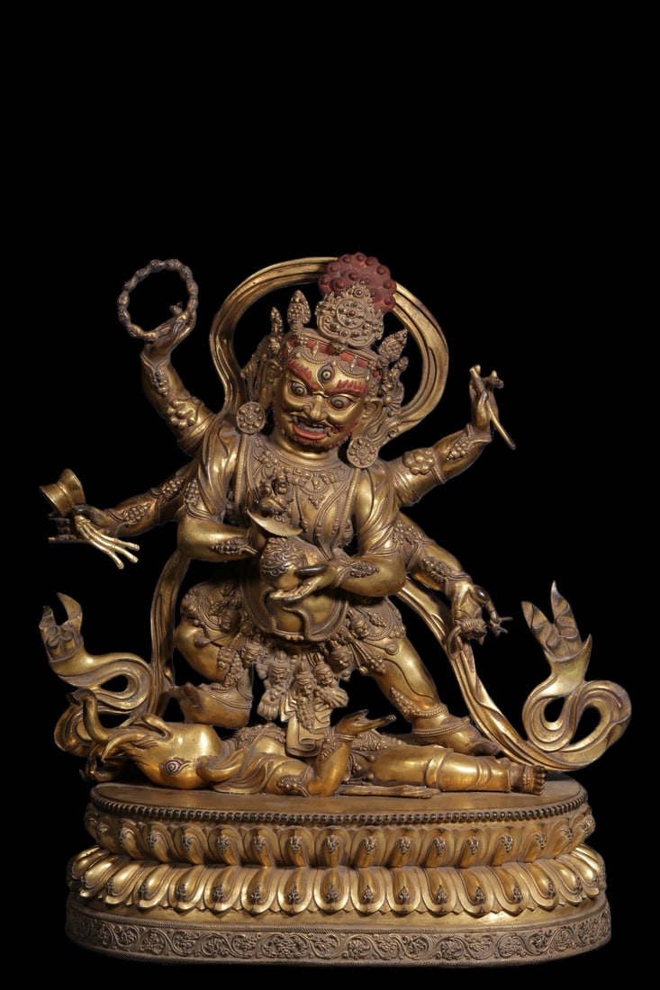 Gilt Bronze Six-Armed Standing Buddha Statue - 2