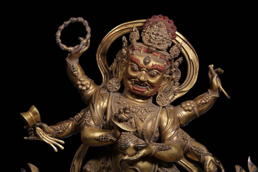 Gilt Bronze Six-Armed Standing Buddha Statue - 3