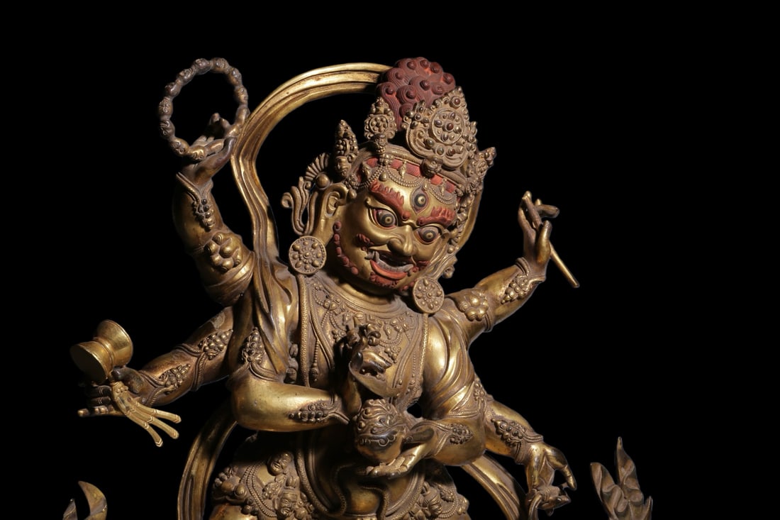 Gilt Bronze Six-Armed Standing Buddha Statue - 4