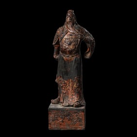 Qing Dynasty bronze Guan Gong statue