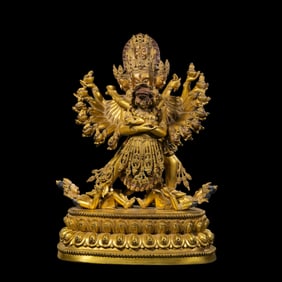 Gilt Bronze Standing Buddha Statue from the Yongle Period of the Ming Dynasty