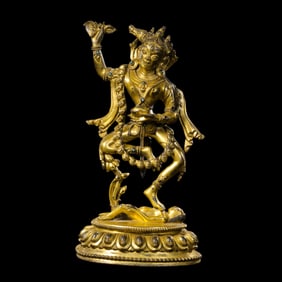 Gilt Bronze Standing Buddha Statue