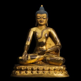 Gilt Bronze Seated Buddha Statue