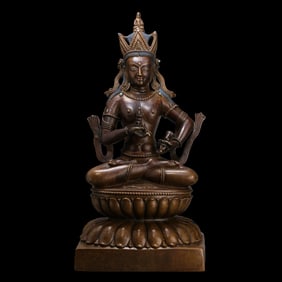 Qing Dynasty Alloy Bronze Seated Buddha Statue