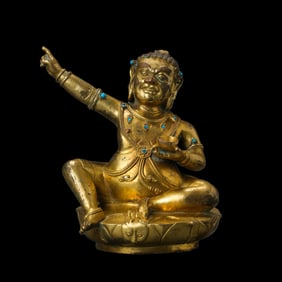 Gilt Bronze Seated Buddha Statue