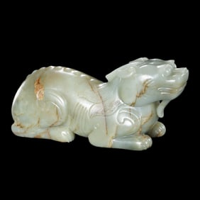 Qing Dynasty Hetian Jade Auspicious Beasts