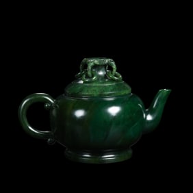 Chinese Qing Dynasty Hetian Jade Pot