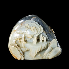 Chinese Qing Dynasty Hetian Jade Mountain Ornament