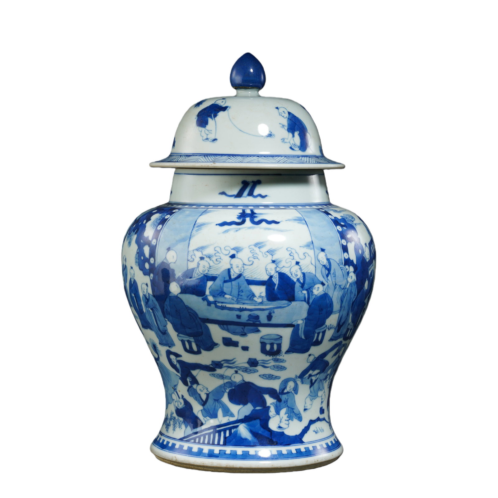 Blue and white porcelain general jar from the Kangxi period of the Qing Dynasty (1 of 11)