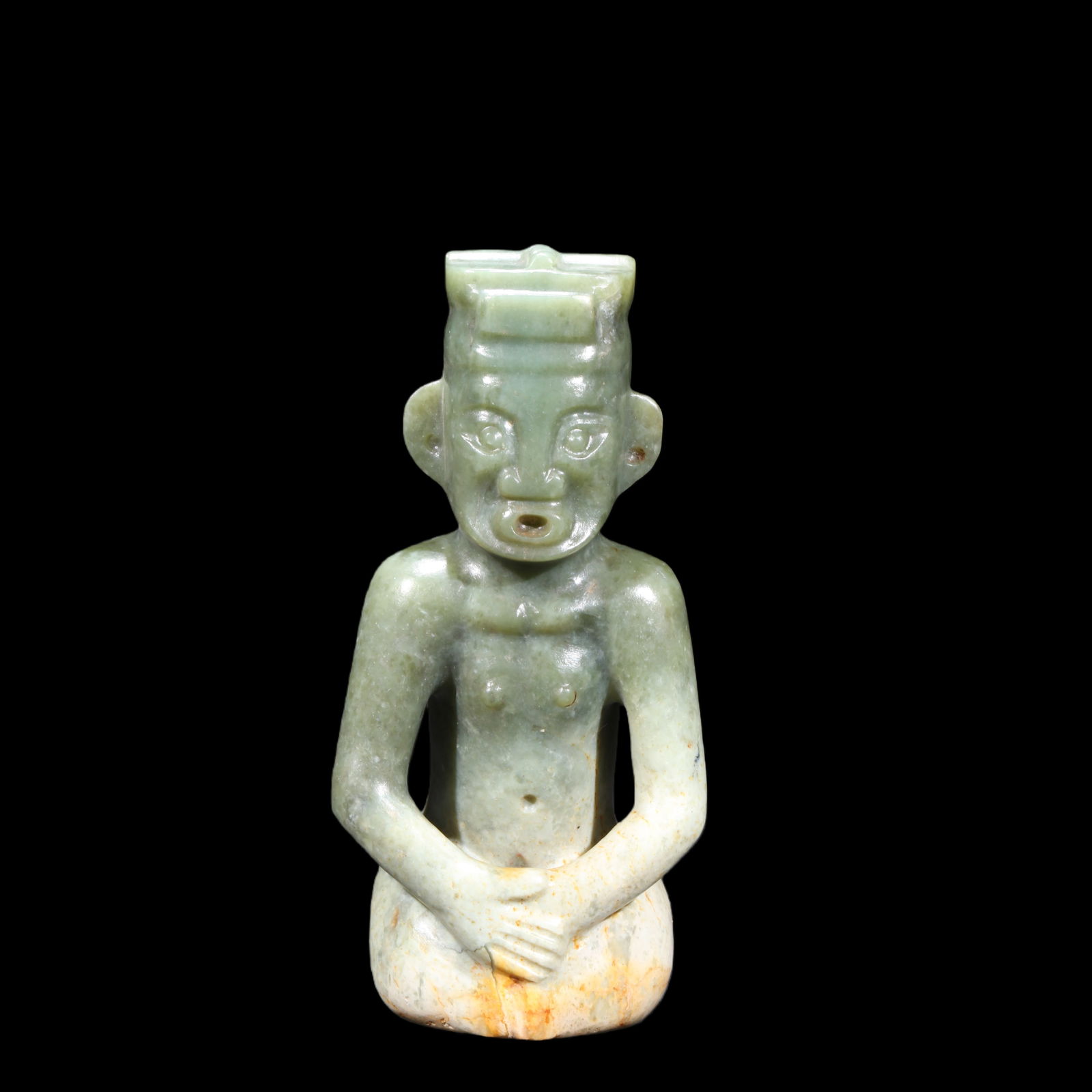Jade kneeling figure from the Hongshan period in China (1 of 7)
