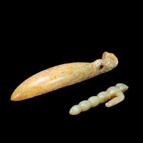 A group of jade artifacts from the Hongshan period in China